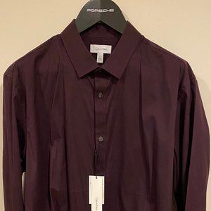 SOLD! NWT Calvin Klein Men's Wine Button Down Large